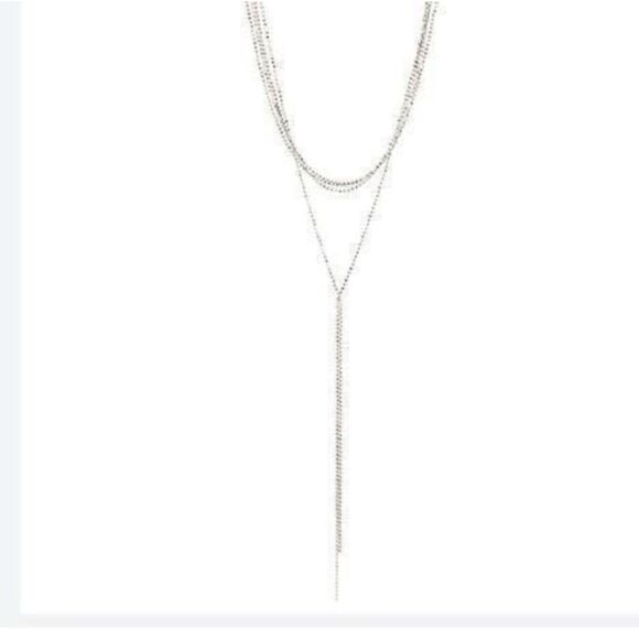 8 Other Reasons Nine‎ Lives Silver Lariat Choker Necklace - FabFitFun - New - Picture 1 of 6